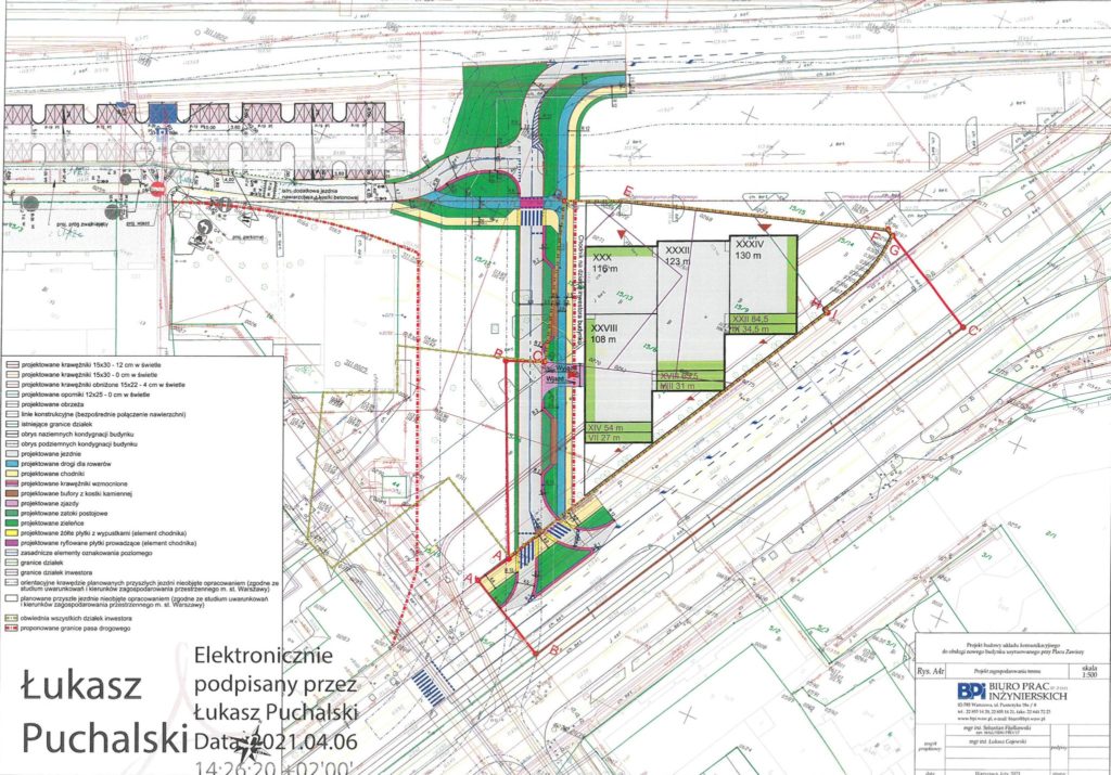 Projekt ulicy lokalnej, łączącej Grójecką z Al. Jerozolimskimi, z dojazdem do nowego wieżowca przy pl. Zawiszy, uzgodniony przez Zarząd Dróg Miejskich Warszawa w kwietniu 2021 roku.