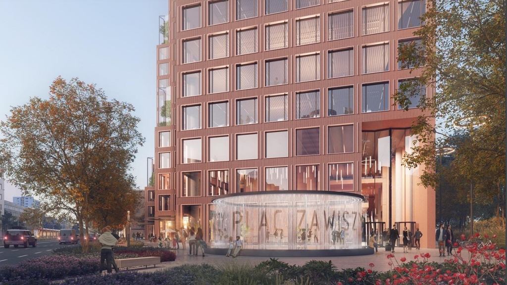 Nowy wieżowiec Ghelamco przy pl. Zawiszy