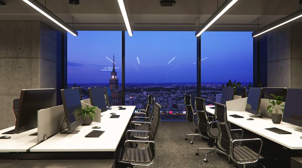 Widok z biur Varso Tower