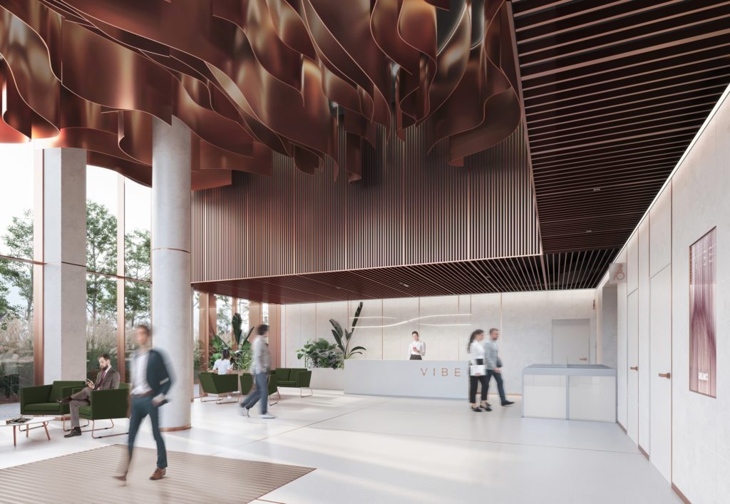Vibe od Ghelamco, lobby, wizualizacja