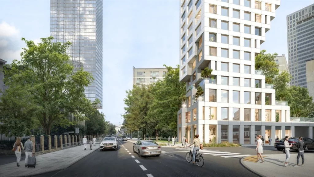 Twarda 7. Nowy 105-metrowy wieżowiec w kształcie siódemki w Warszawie